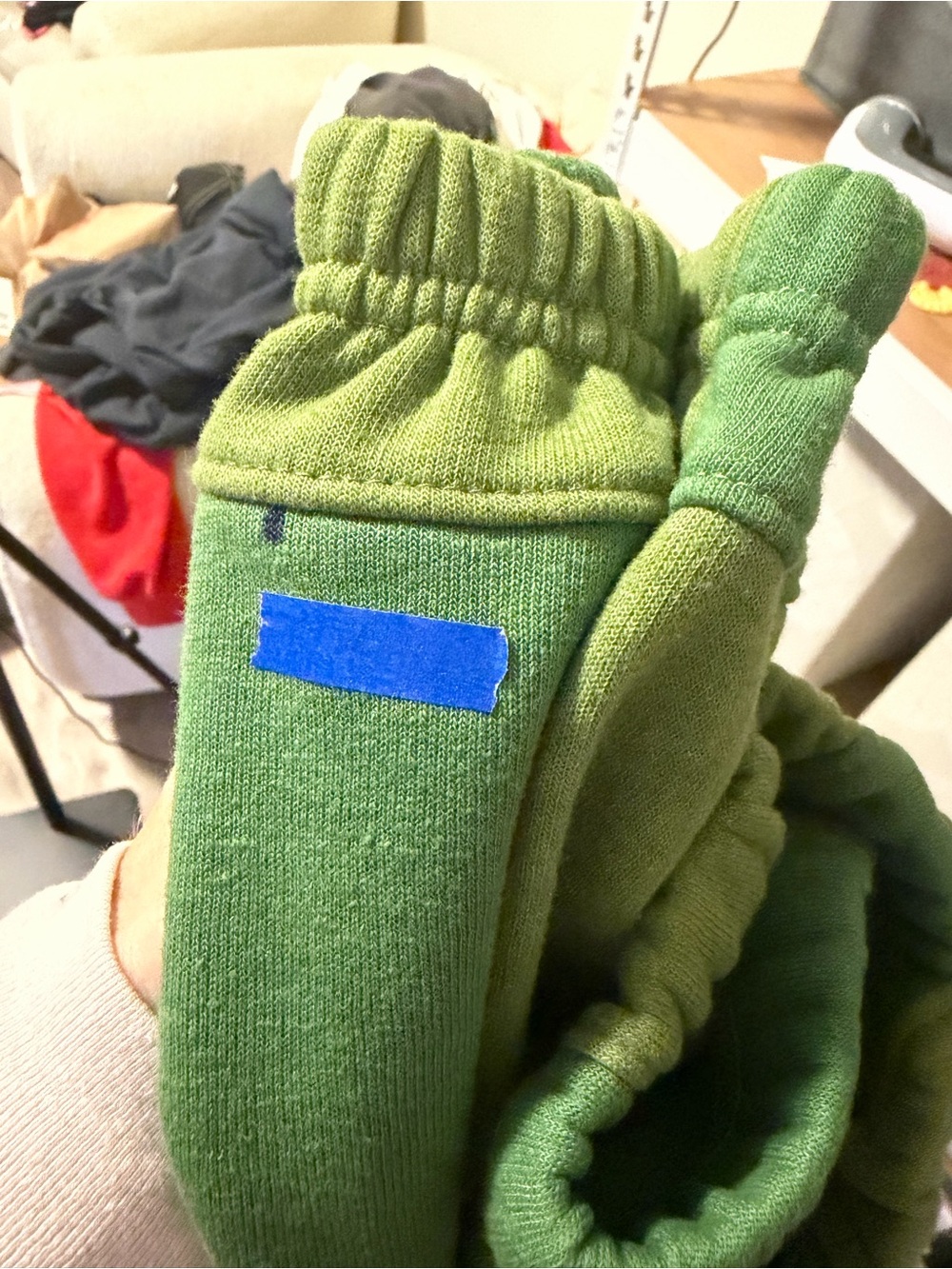 Aviator Nation NWT CHECK QUILTED SWEATPANTS - JUNGLE GREEN // PALM - Picture 4 of 4